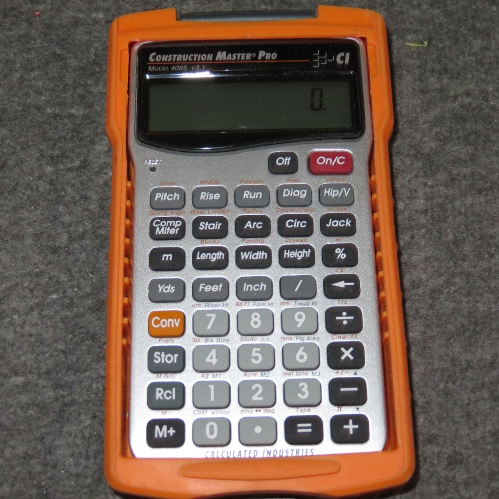 Construction Master Pro Calculator Model 4065 v3.1